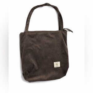 Gray Corduroy Tote Bag
